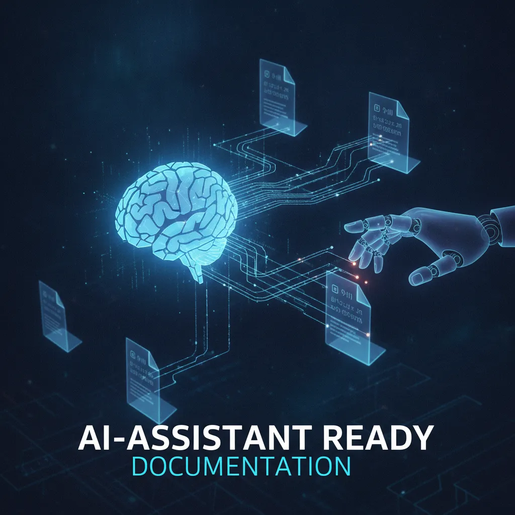 AI-assistant implementation diagram showing knowledge base structure, data organization, and readiness checkpoints for AI integration.